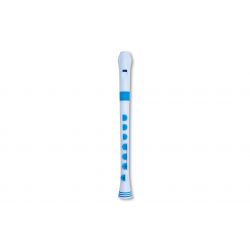 NUVO ITALIA - RECORDER+ WHITE/BLUE WITH HARD CASE  BAROQUE FING.